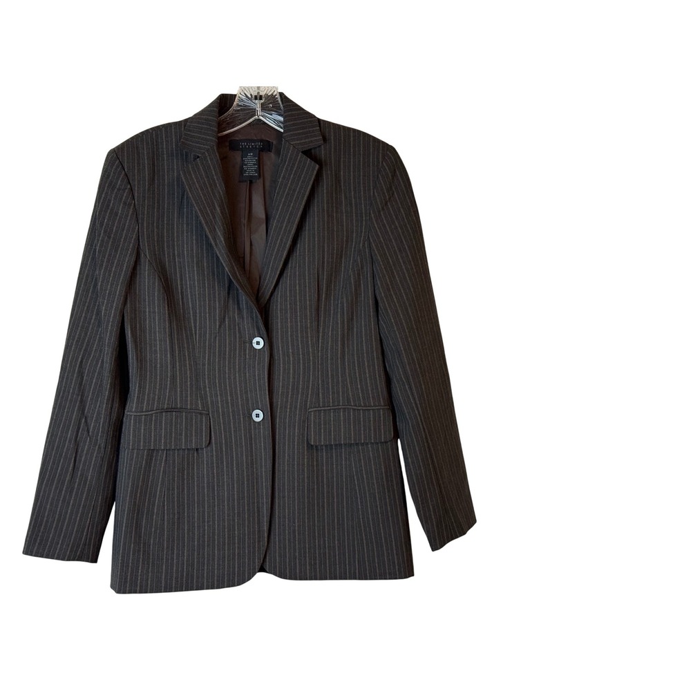 The Limited Stretch Women's‎ XS Brown Pinstripe Blazer Jacket